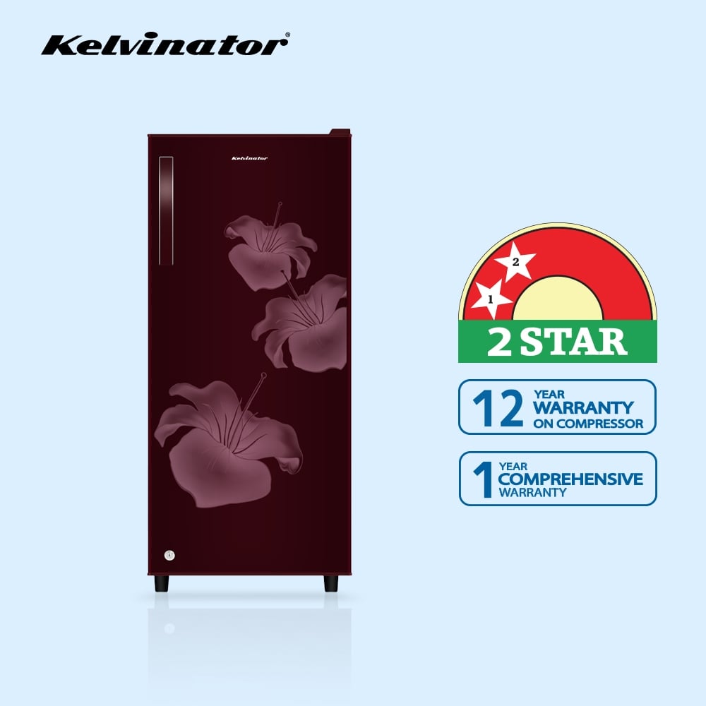 Unbox Kelvinator 190 litres Single Door Refrigerator, Maroon Red KRD-A210MRP - Image 3