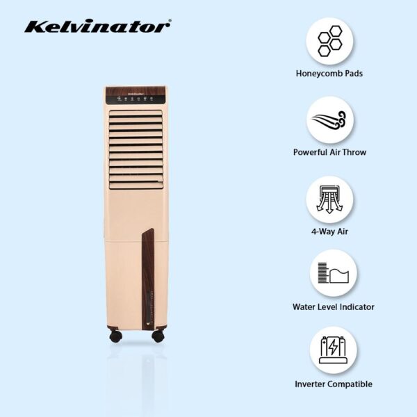 Unbox Kelvinator Tower Cooler - 30 Litres KCT-B300, Remote Control, Electronic Touch Panel - Image 11