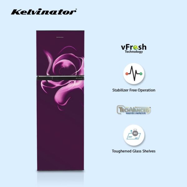Unbox Kelvinator 272 litres 3 Star Double Door Refrigerator, Dark Blue KRF-B290DBV - Image 5
