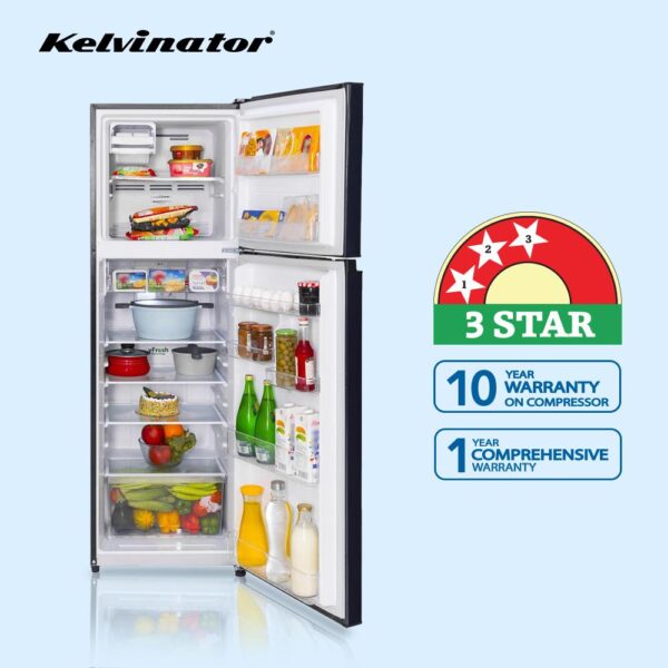Unbox Kelvinator 272 litres 3 Star Double Door Refrigerator, Dark Blue KRF-B290DBV - Image 6