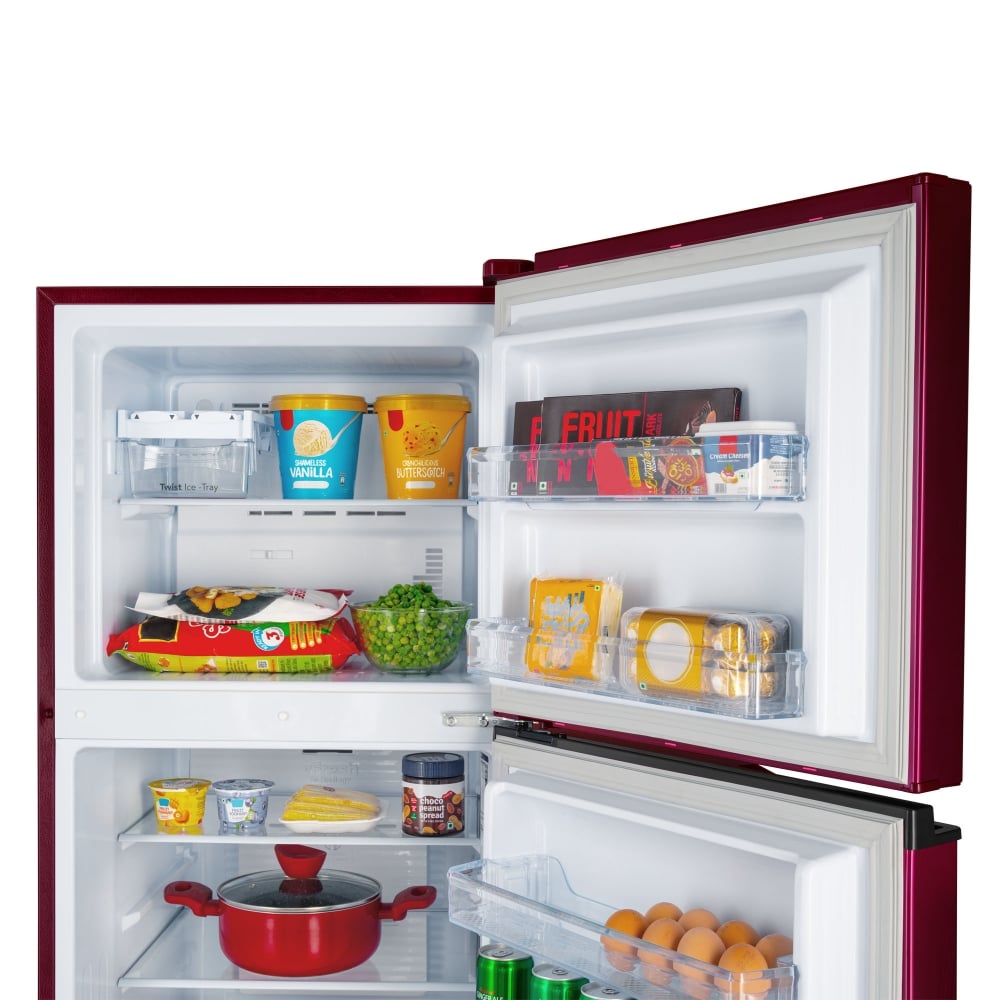 Unbox Kelvinator 275 Litre 2 Star Double Door Convertible Refrigerator, Mangolia Maroon Floral, KRF-G280RBVMMZ - Image 14