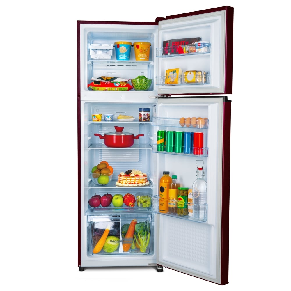 Unbox Kelvinator 275 Litre 2 Star Double Door Convertible Refrigerator, Mangolia Maroon Floral, KRF-G280RBVMMZ - Image 15