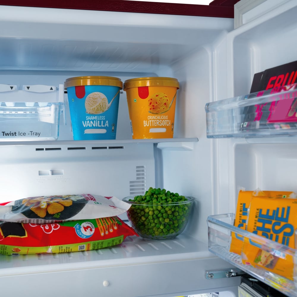 Unbox Kelvinator 275 Litre 2 Star Double Door Convertible Refrigerator, Mangolia Maroon Floral, KRF-G280RBVMMZ - Image 17