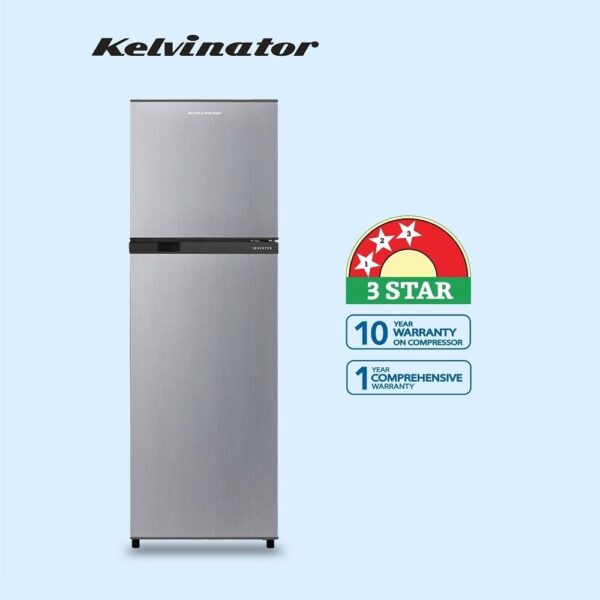Unbox Kelvinator 307 Litre 2 Star Double Door Convertible Refrigerator, Hairline Silver, KRF-G310RBPHSZ - Image 5