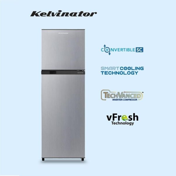 Unbox Kelvinator 307 Litre 2 Star Double Door Convertible Refrigerator, Hairline Silver, KRF-G310RBPHSZ - Image 6