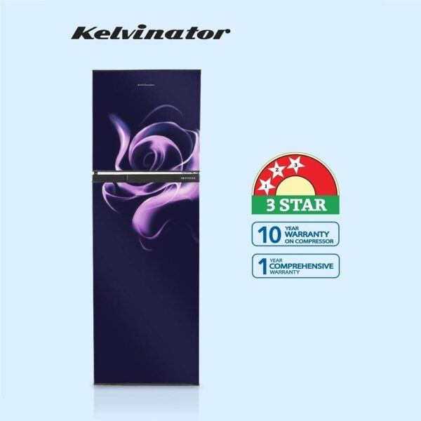 Unbox Kelvinator 307 Litre 3 Star Double Door Convertible Refrigerator, Mangolia Blue, KRF-G310RCVMBZ - Image 2