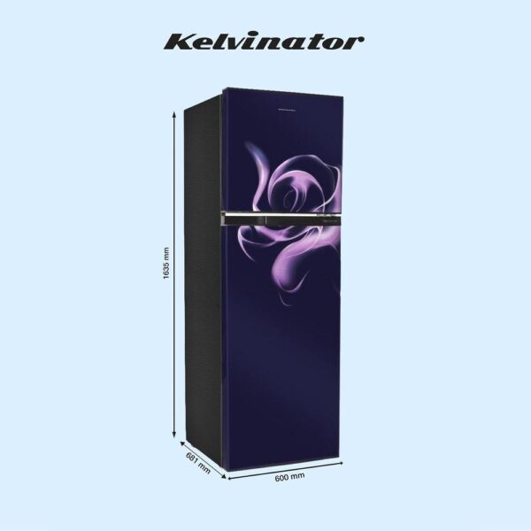 Unbox Kelvinator 307 Litre 3 Star Double Door Convertible Refrigerator, Mangolia Blue, KRF-G310RCVMBZ - Image 3